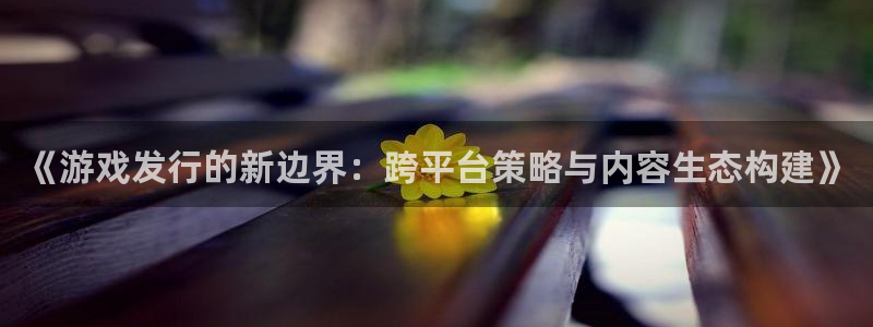 ag街机官网代理开号平台：《游戏发行的新边界：跨平台策略与内容生态构建》